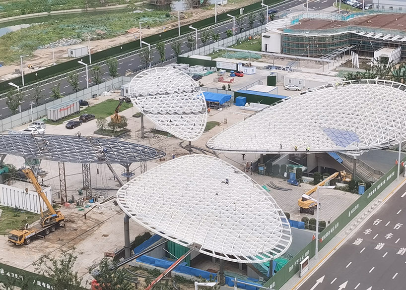 滬通鐵路張家港站前廣場蝴蝶造型空間鋼結構